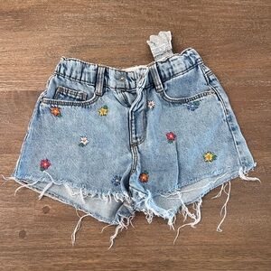 Zara Embroidered Denim Kids Shorts Size 2-3